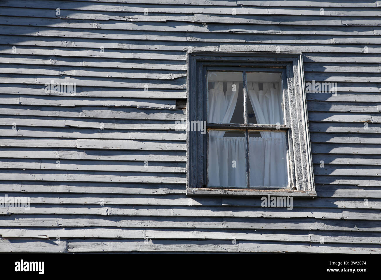 A detailed view of a clapboard house within Strawbery Banke museum, Portsmouth, New Hampshire Stock Photo