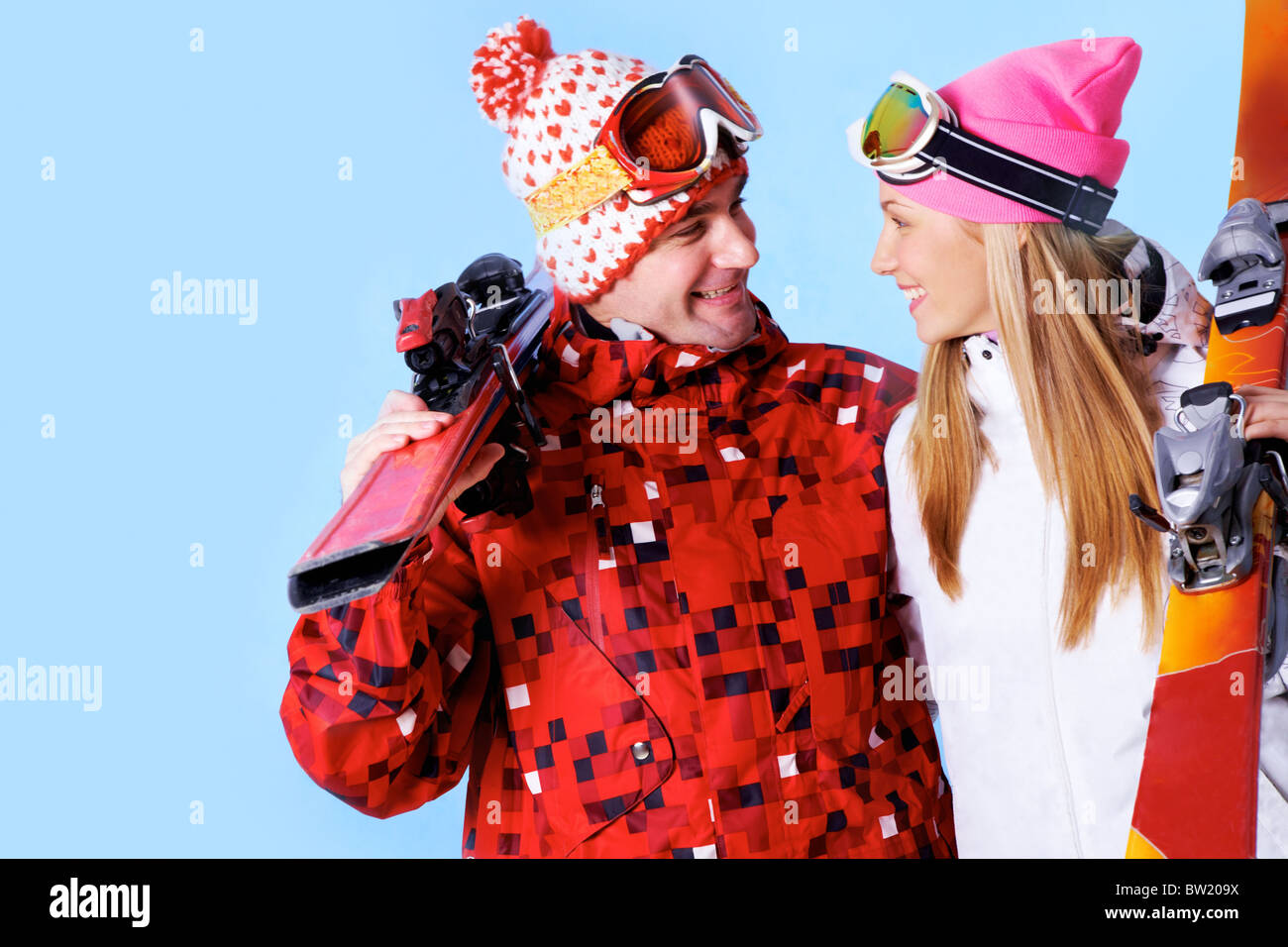 Couple holding hands looking at each other Cut Out Stock Images ...