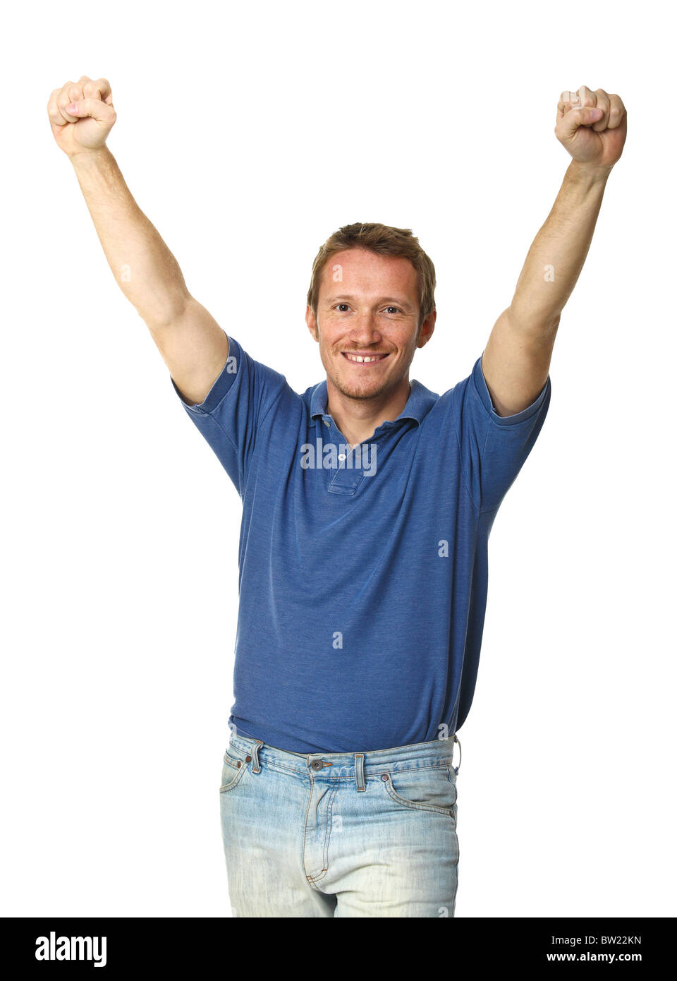 young man portrait isolated on white background Stock Photo