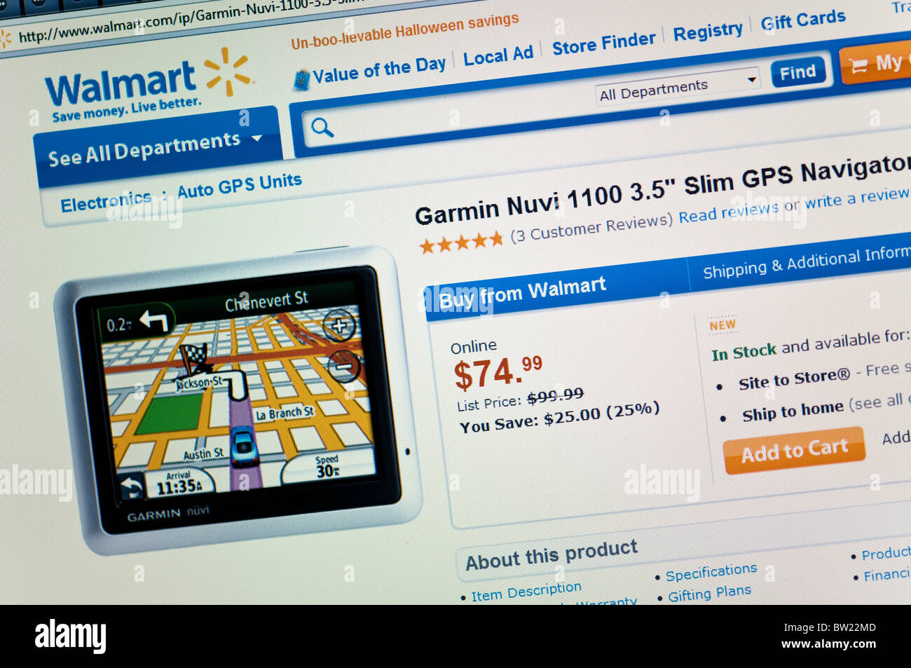 GPS, Walmart Store website online Stock Photo Alamy