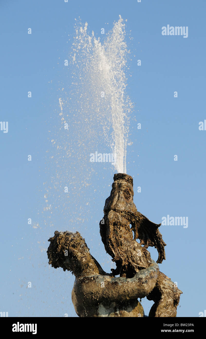 Figure of Glaucus, Fontana delle Naiadi, Piazza della Repubblica Stock Photo