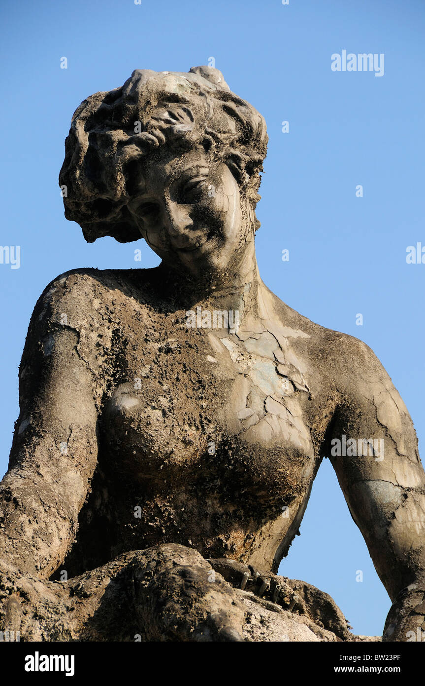 Fountain figure, Fontana delle Naiadi, Piazza della Repubblica Stock Photo