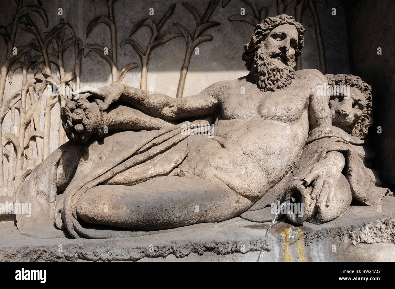 Fountain detail by Domenico Fontana, San Carlo alle Quattro Fontane Stock Photo