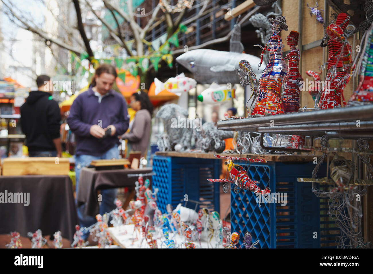 Souvenirs at Church Street market, City Bowl, Cape Town, Western Cape