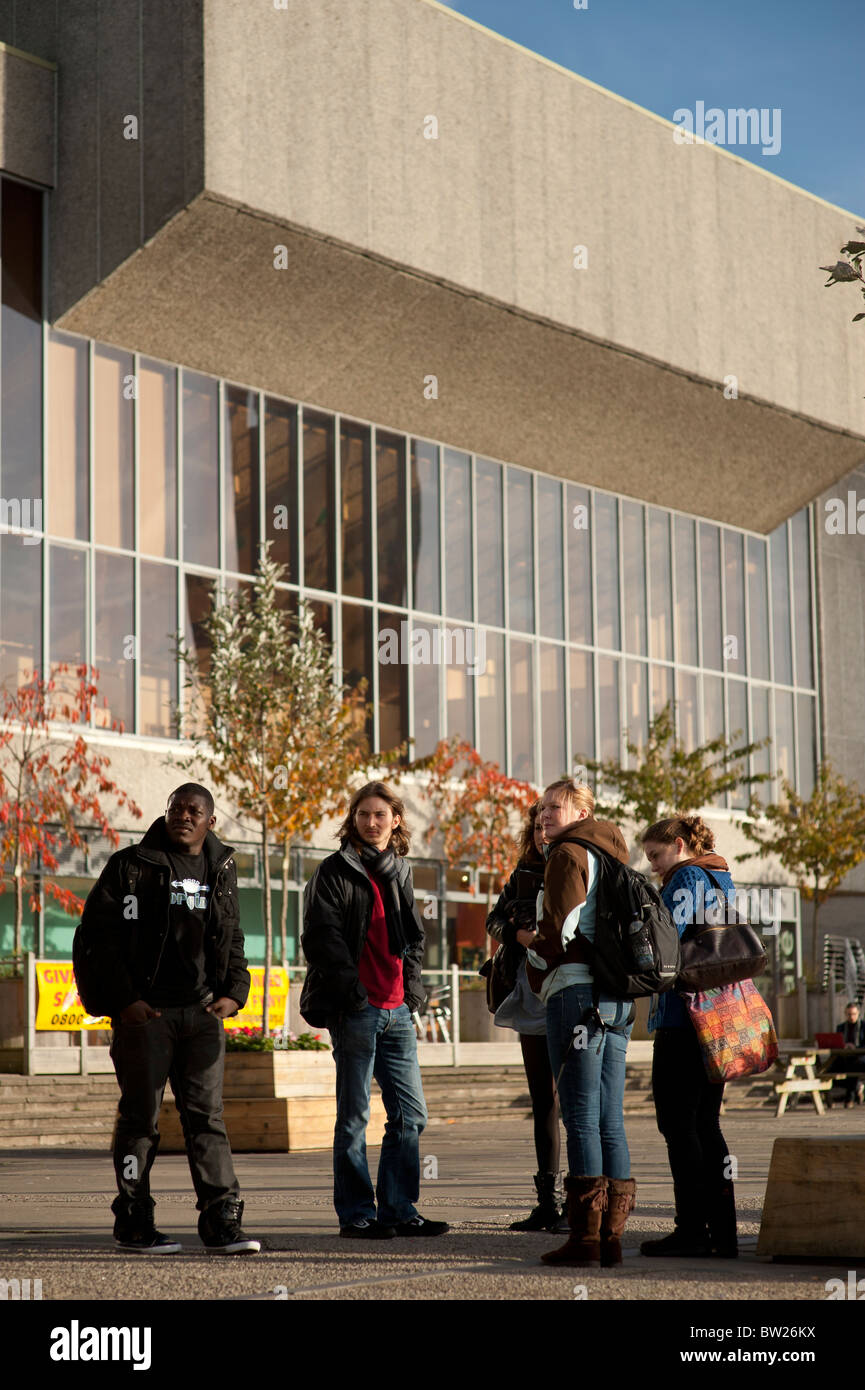 Students on the campus of Aberystwyth University Wales UK Stock Photo