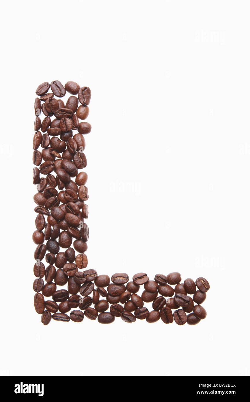 alphabet L roasted coffee beans Stock Photo