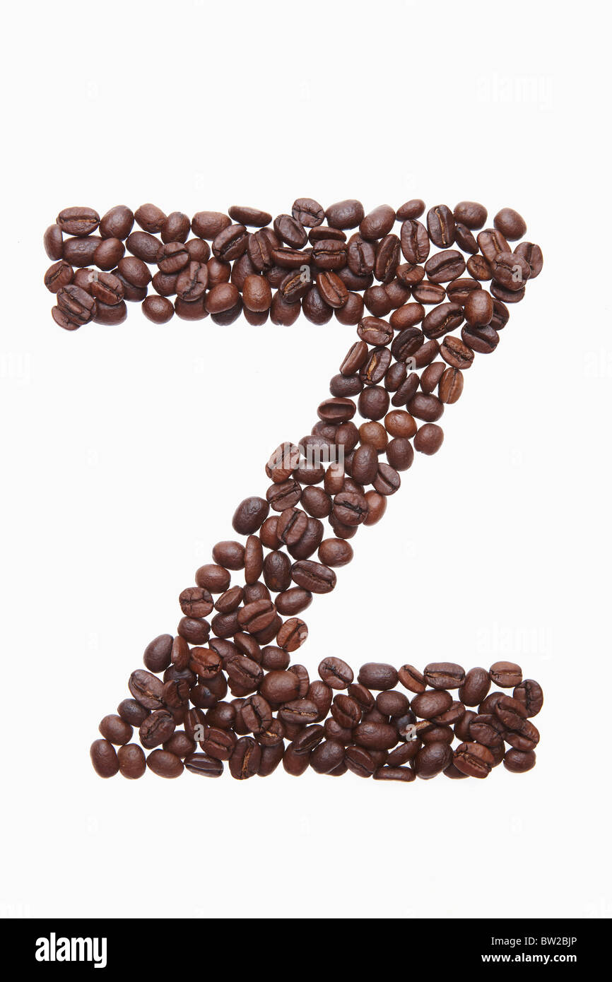 alphabet Z roasted coffee beans Stock Photo