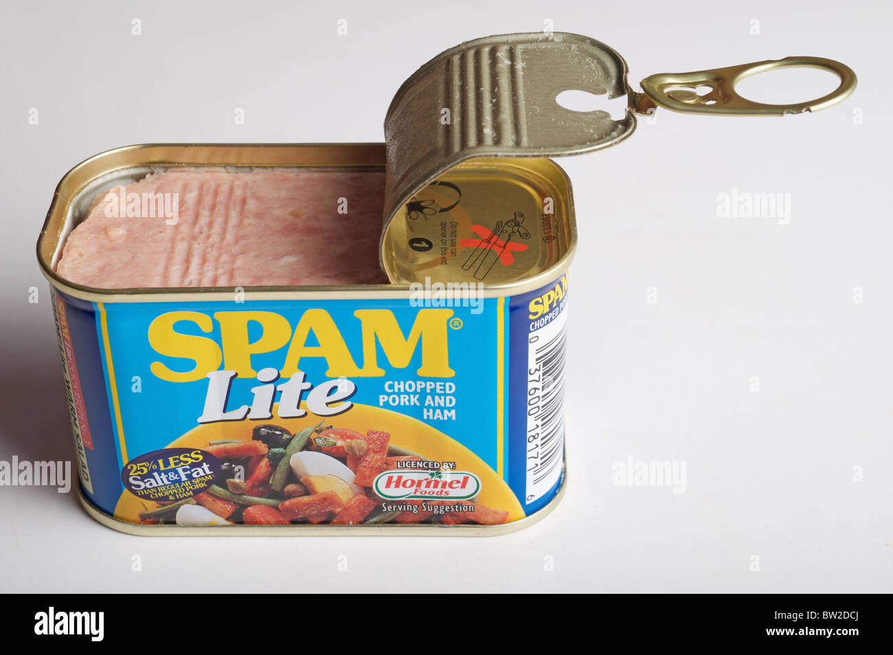 Spam lite chopped pork and ham Stock Photo Alamy
