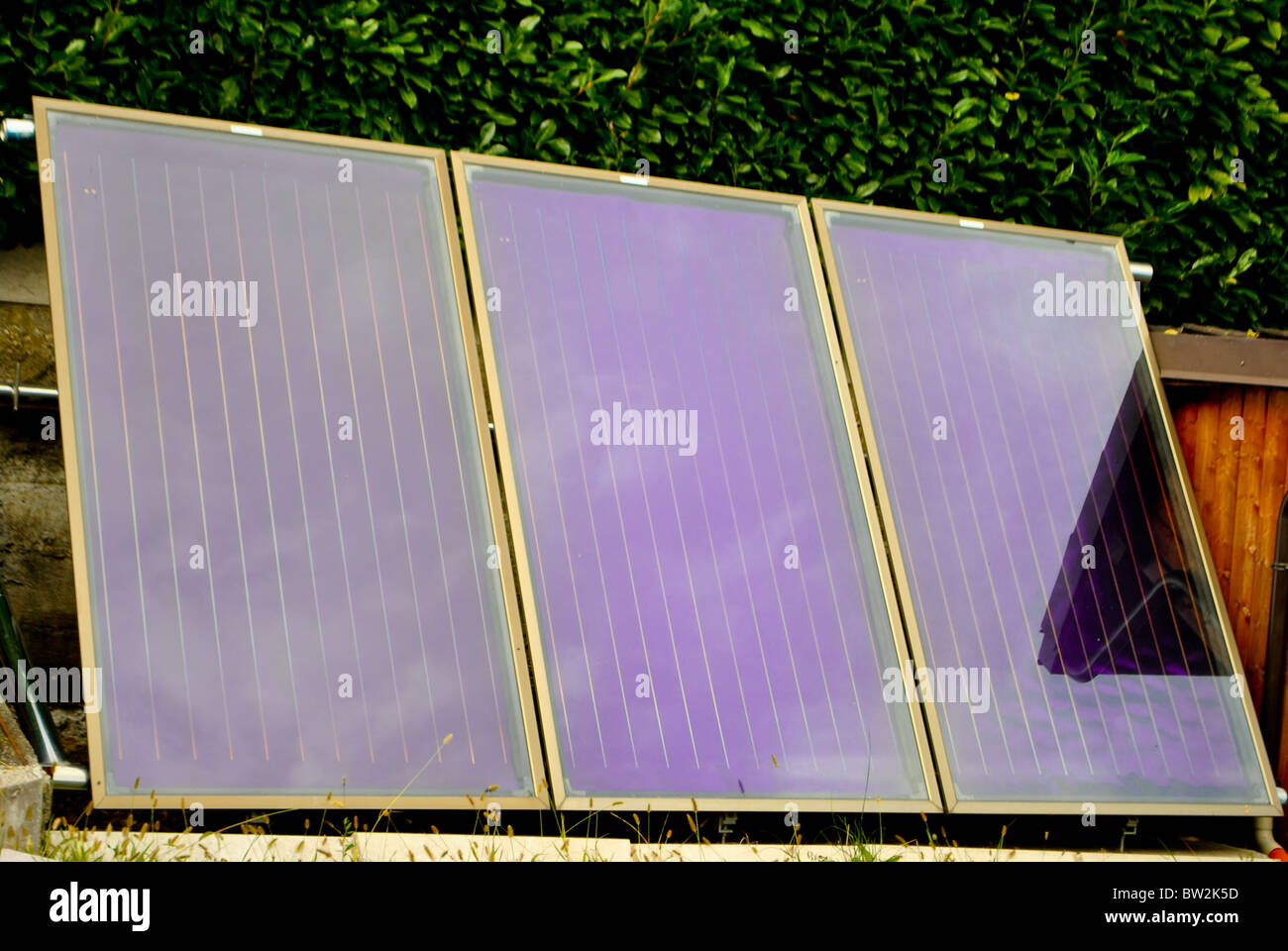 solar panel for hot water production Stock Photo
