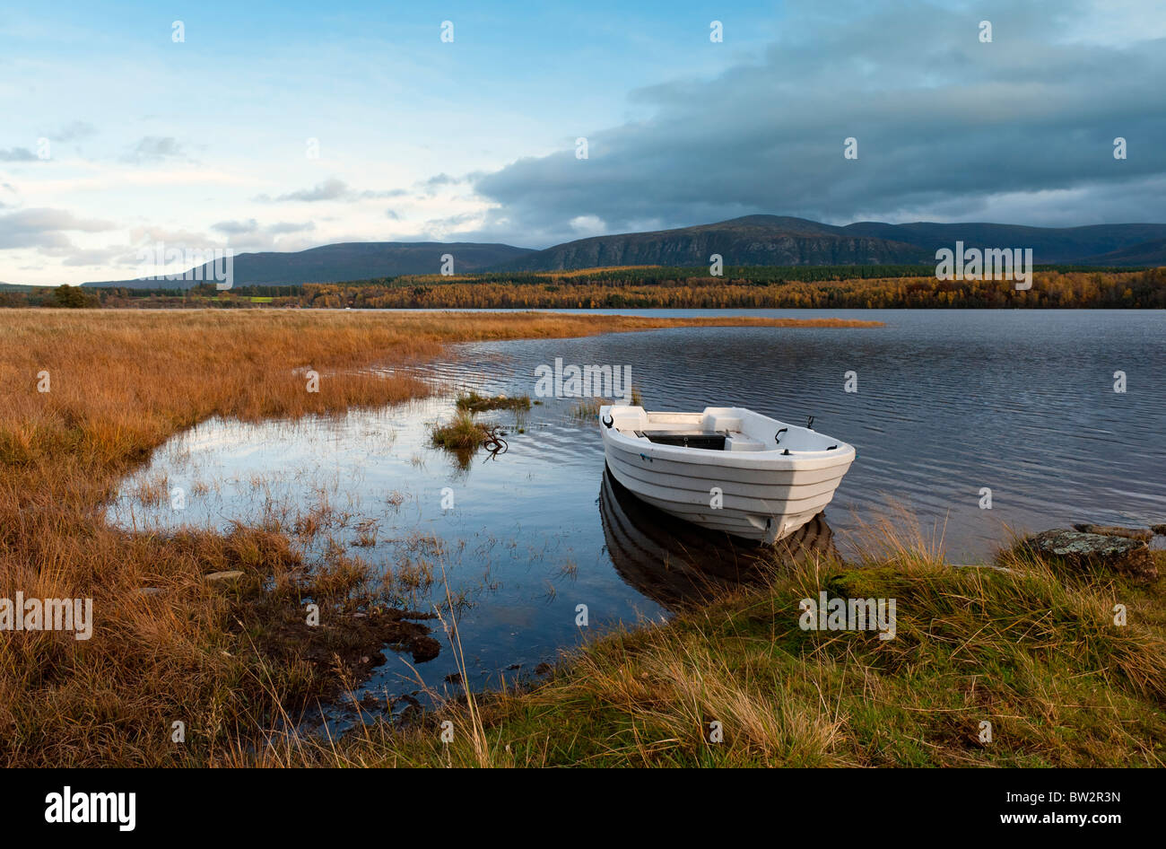 Loch Insh south of Aviemore in the Cairngorms National Park Stock Photo