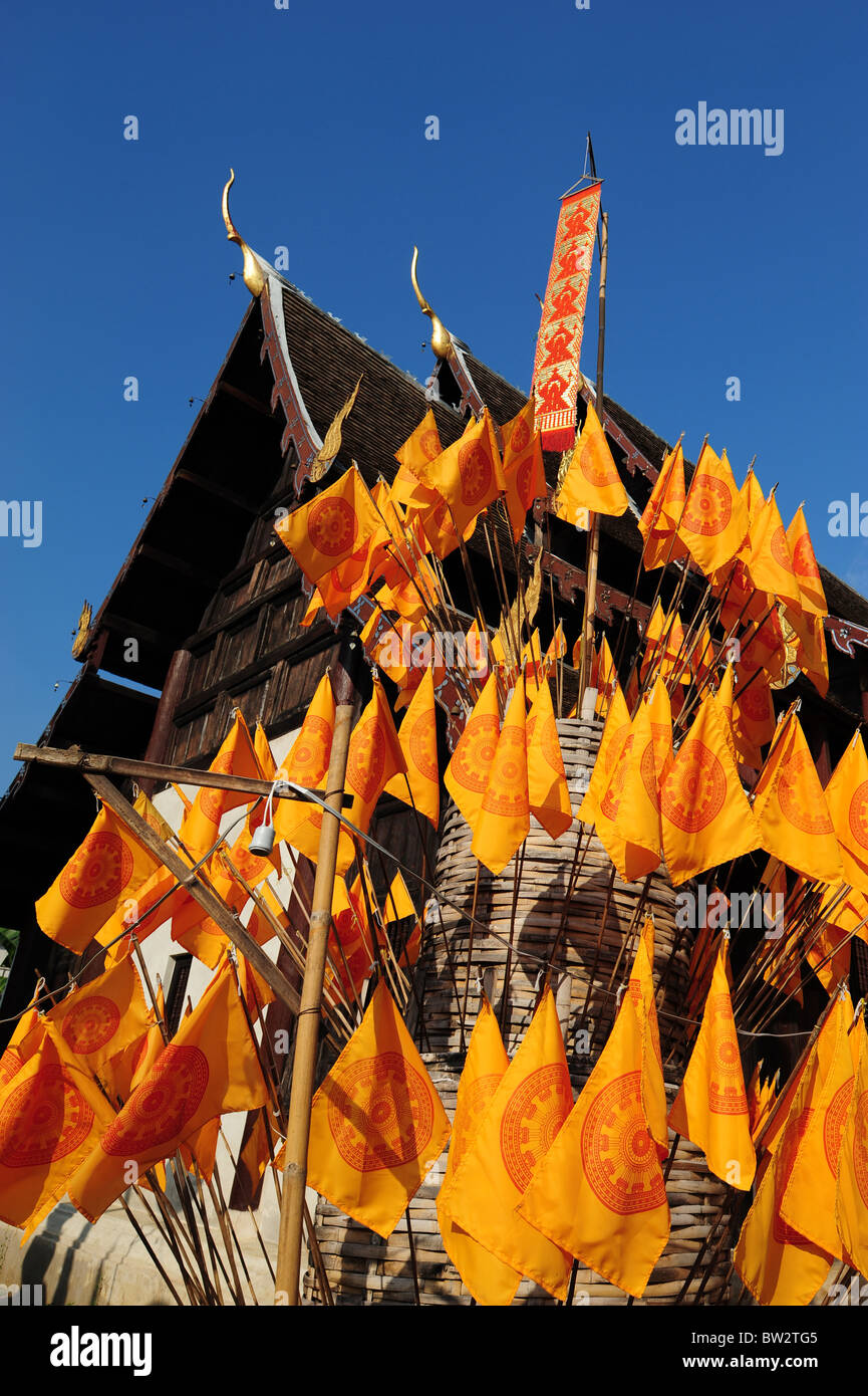 Wat Phan Tao, Chiang Mai during the Loy Kratong Festival Stock Photo
