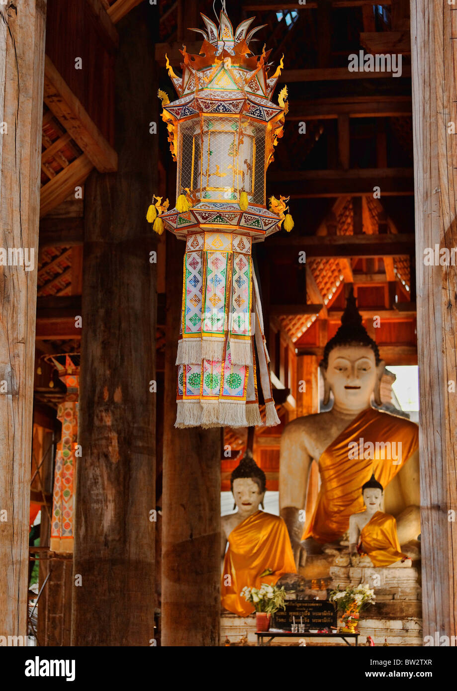 Lantern and Buddha - Chiang Mai Stock Photo