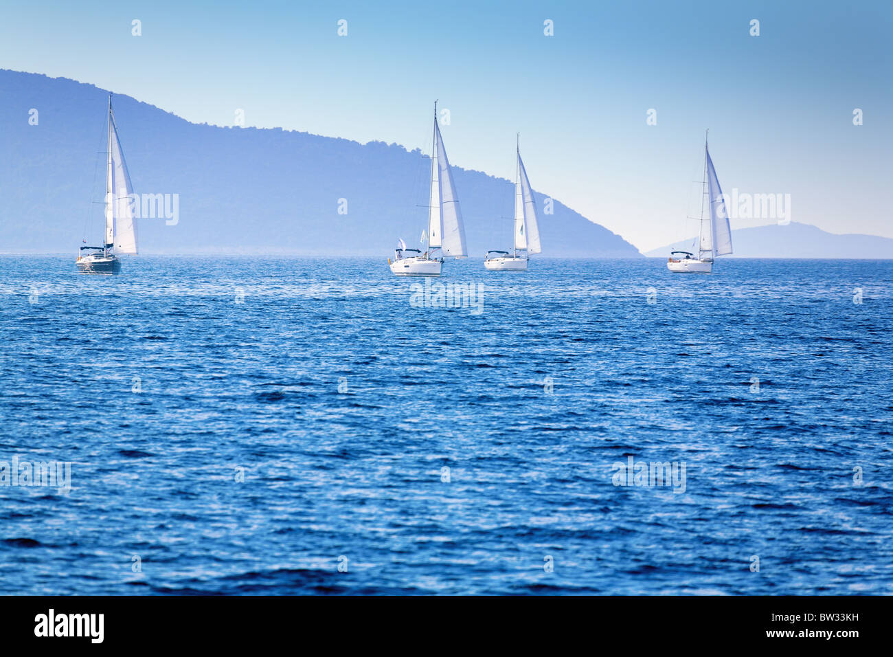 Sailing in Adriatic Sea Stock Photo