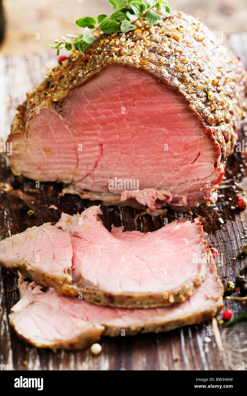 sliced beef roast Stock Photo Alamy