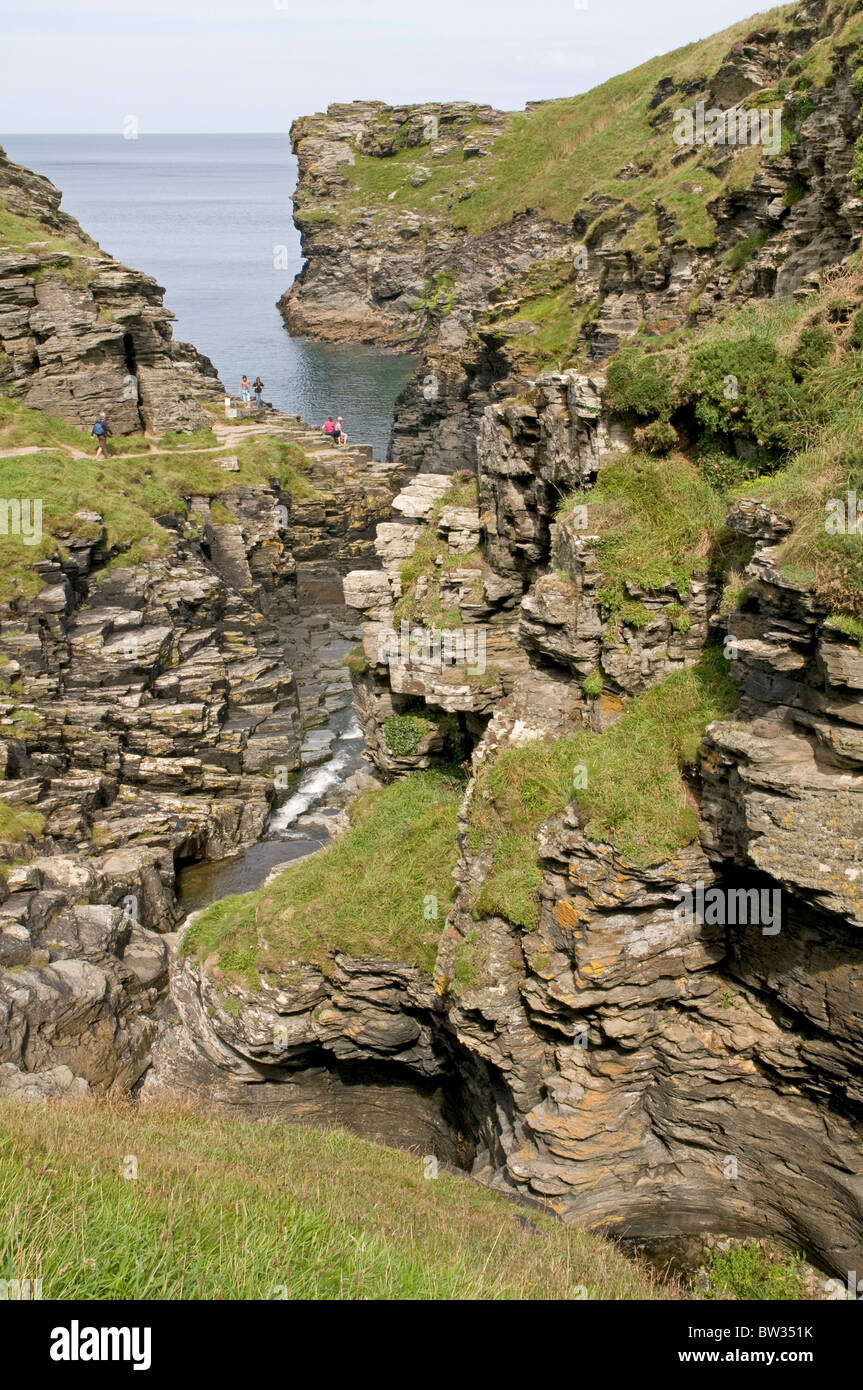 Rocky Valley near Tintagel on the north Cornwall coast Stock Photo