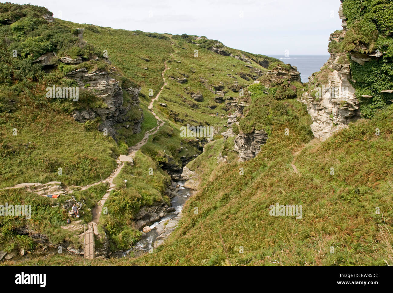 Rocky Valley near Tintagel on the north Cornwall coast Stock Photo