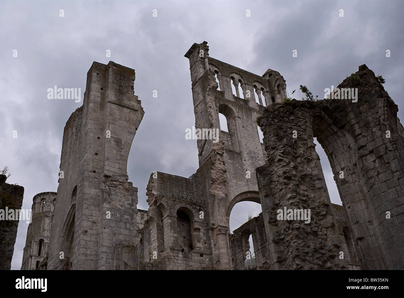 Jumièges abbey of Saint Pierre in Upper Normandy Stock Photo