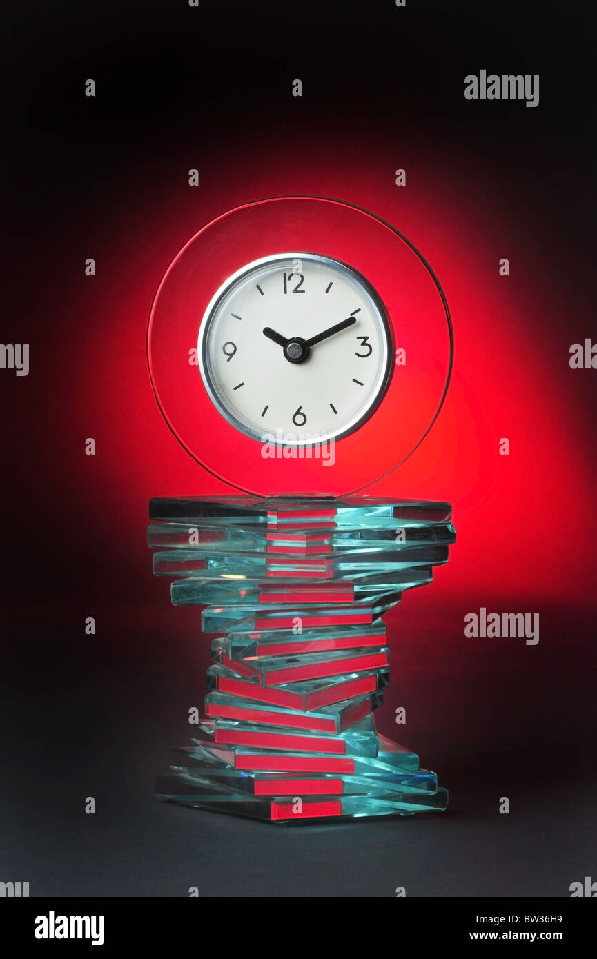 Modern glass clock Stock Photo Alamy