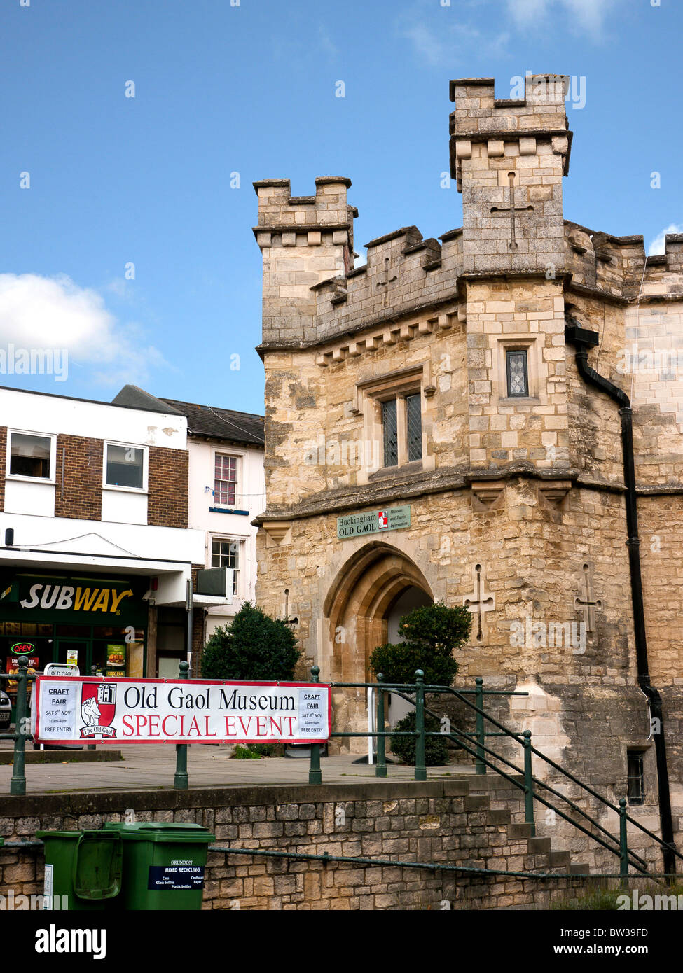 The old gaol, now a museum, Buckingham, England Stock Photo