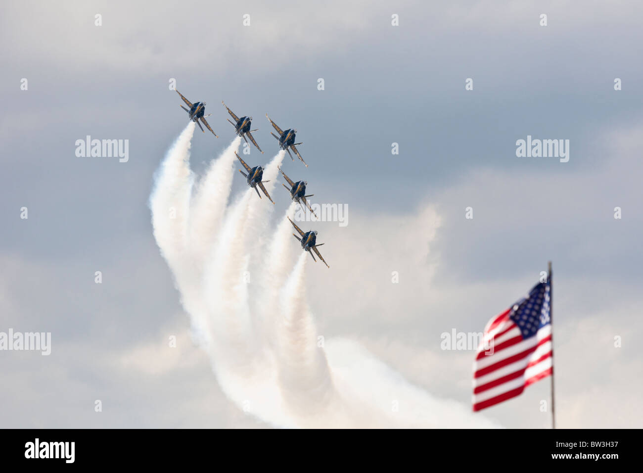 US Navy Flight Demonstration Squadron Blue Angels perform in air show