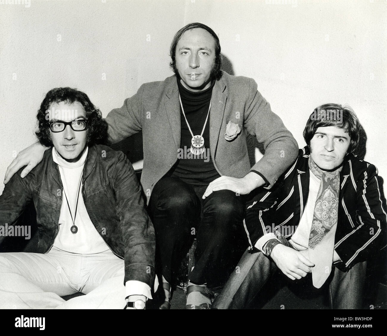 THE SCAFFOLD UK pop group in November 1968 from l: Roger McGough, John Gorman and Mike McGear. Photo Tony Gale Stock Photo