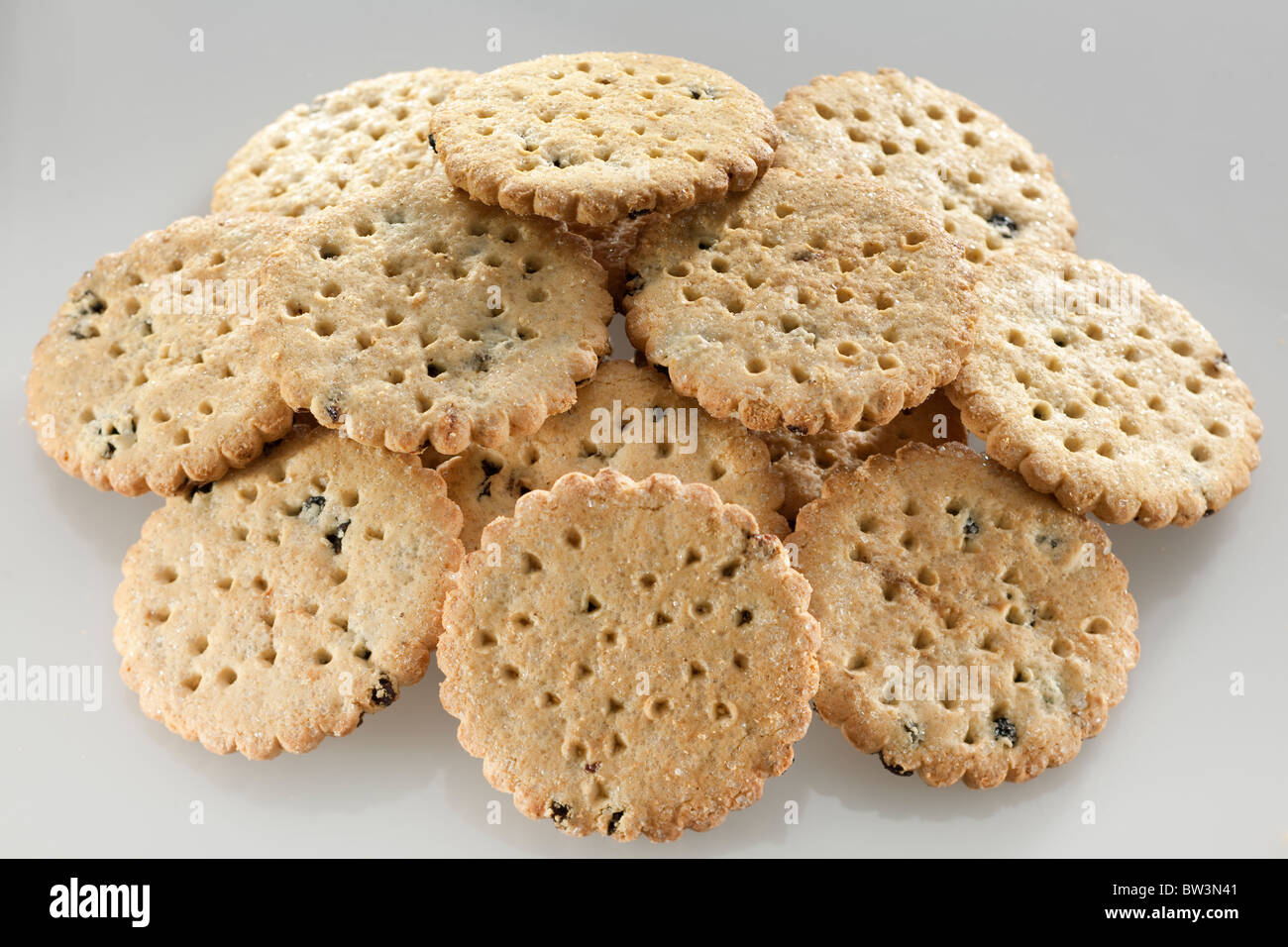 Pile of fruit shortcake biscuits Stock Photo