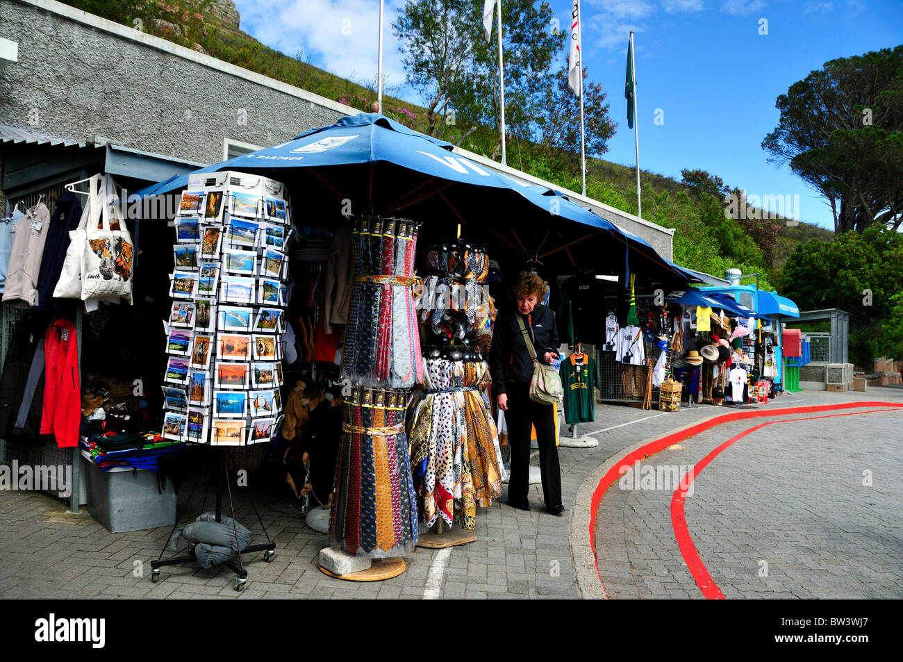 Souvenir stands in Capetown. South Africa. Stock Photo