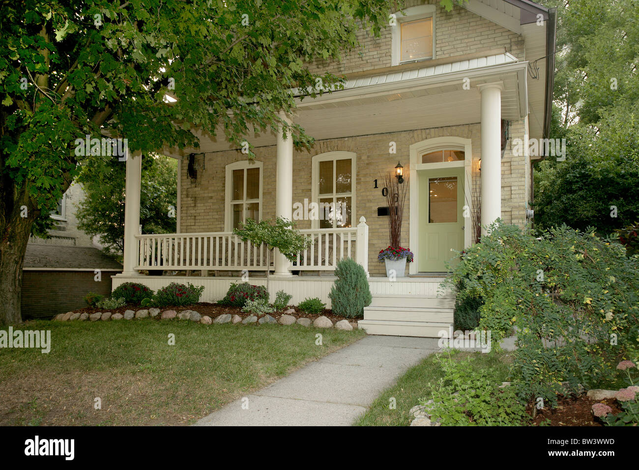 Front exterior of older home Stock Photo - Alamy