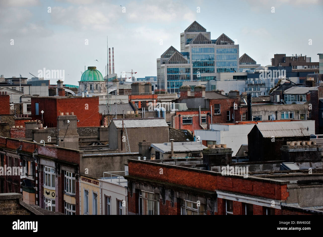 Dublin rooftops from Arnotts Department Store, Dublin Ireland Stock