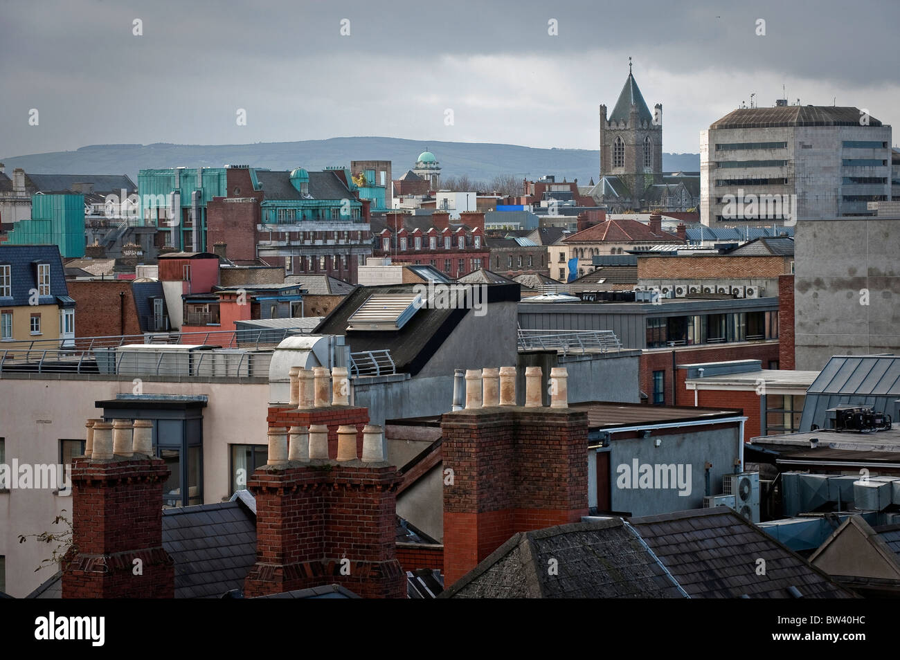 Dublin rooftops from Arnotts Department Store, Dublin Ireland Stock