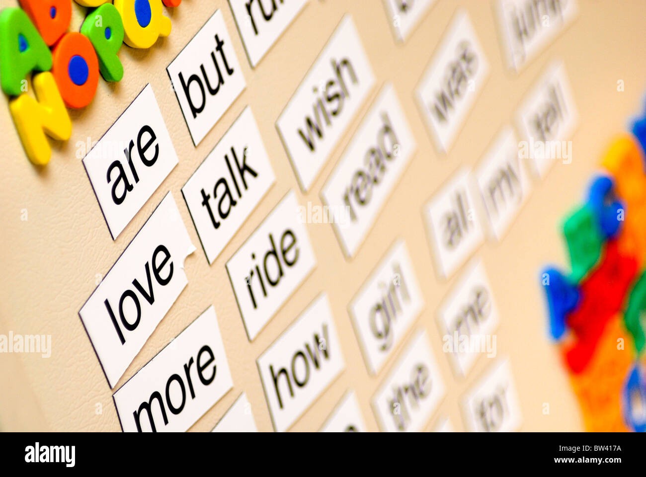 words on a refrigerator can be used to make sentences and poetry Stock Photo Alamy