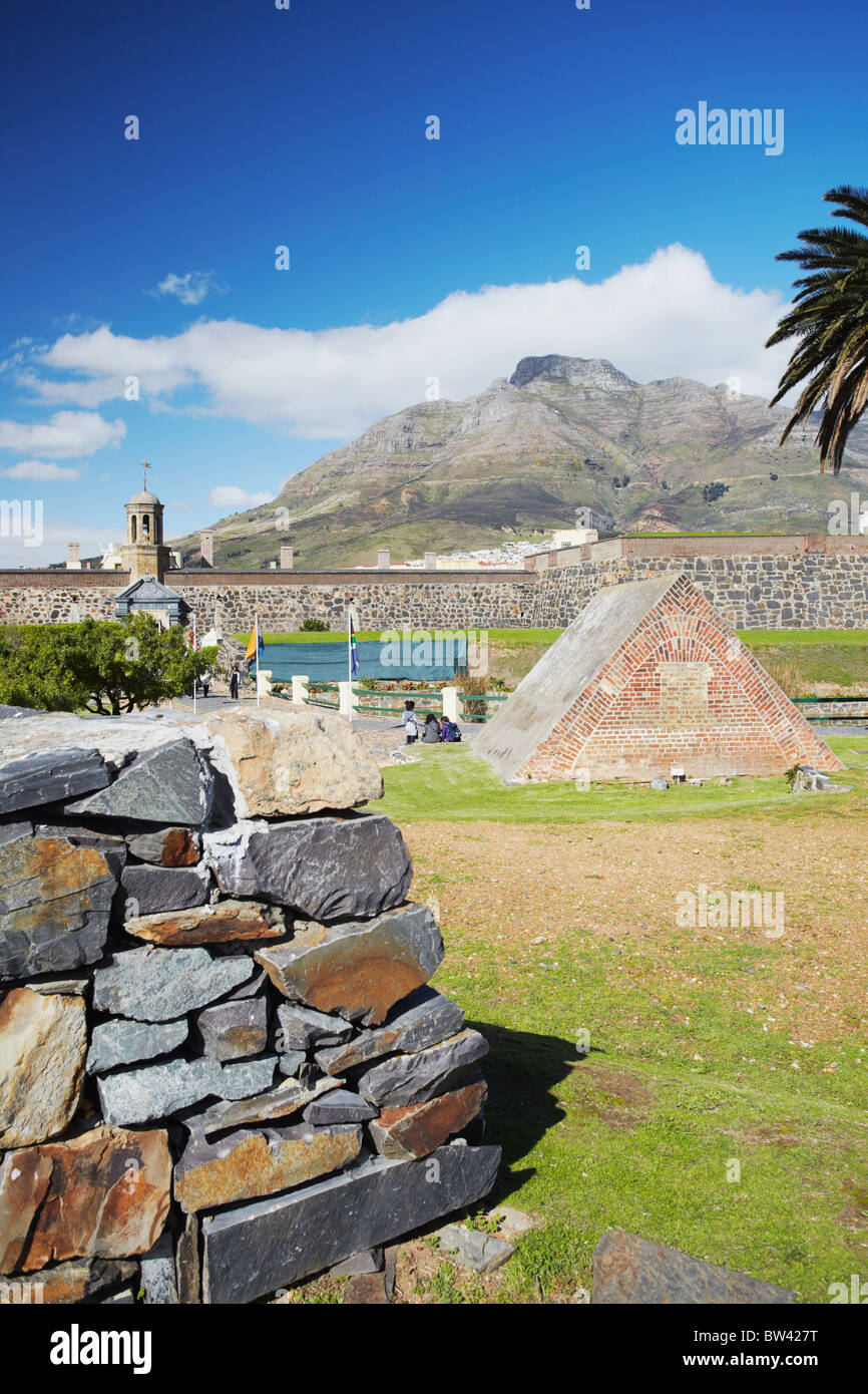 Castle of Good Hope with Table Mountain in background, City Bowl, Cape Town, Western Cape, South Africa Stock Photo