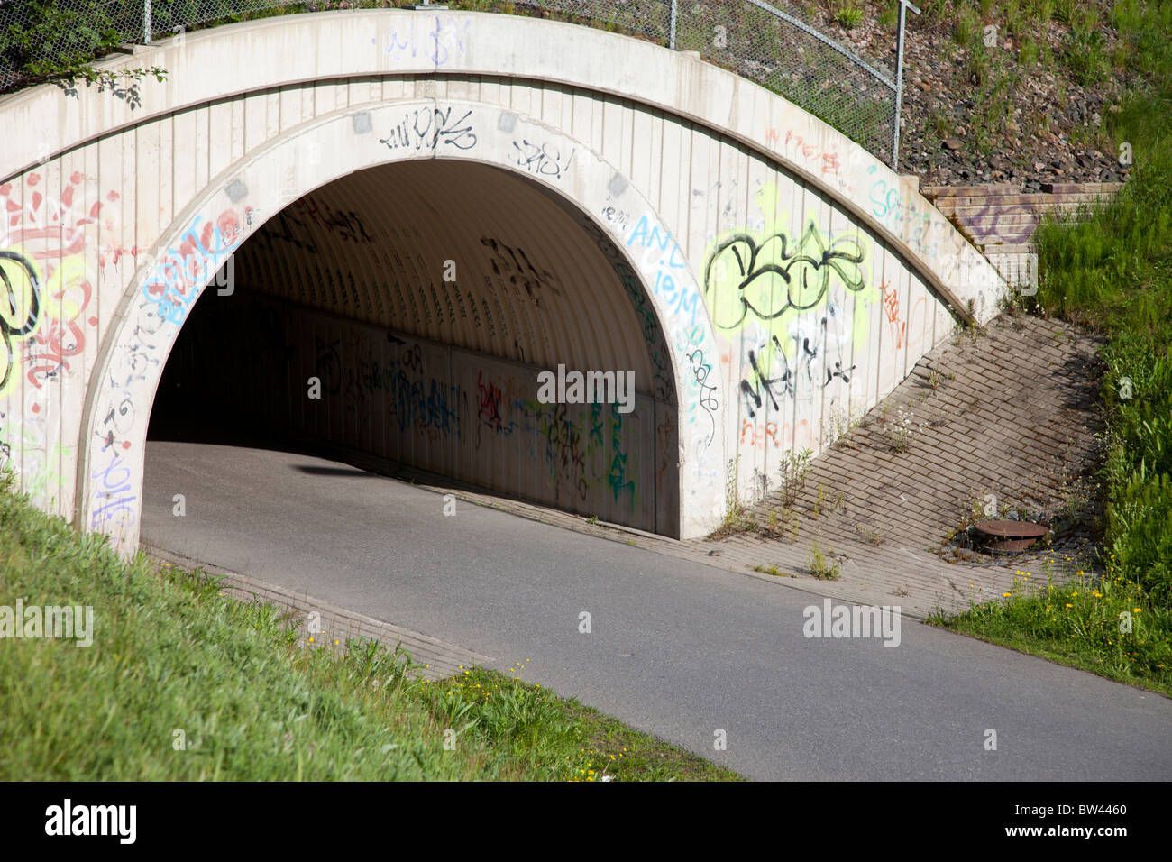 Underpass Made Of Concrete On Bikeway Finland Stock Photo Alamy