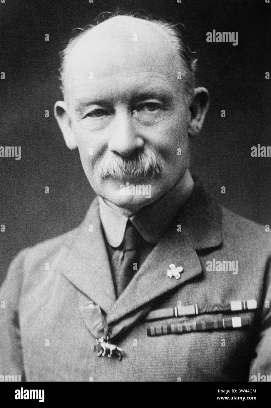 Portrait photo c1910s of Robert Baden-Powell (1857 - 1941) - the British Army General who was the founder of the Scout Movement. Stock Photo
