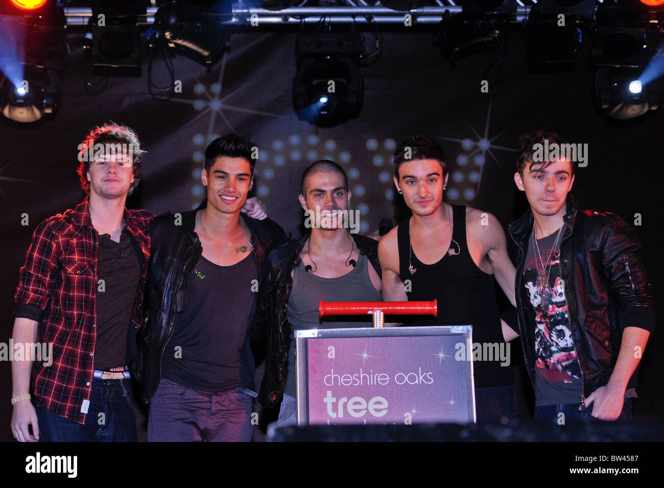 The Wanted perform at the Cheshire Oaks Christmas Lights Switch On 12.11.10. Stock Photo