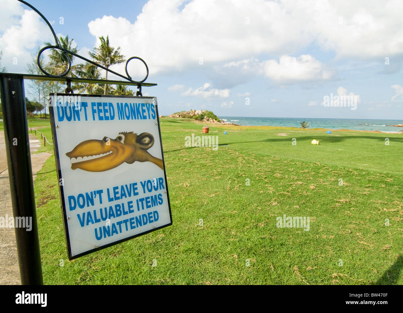 Golf club sign. Bintan Island, Indonesia Stock Photo