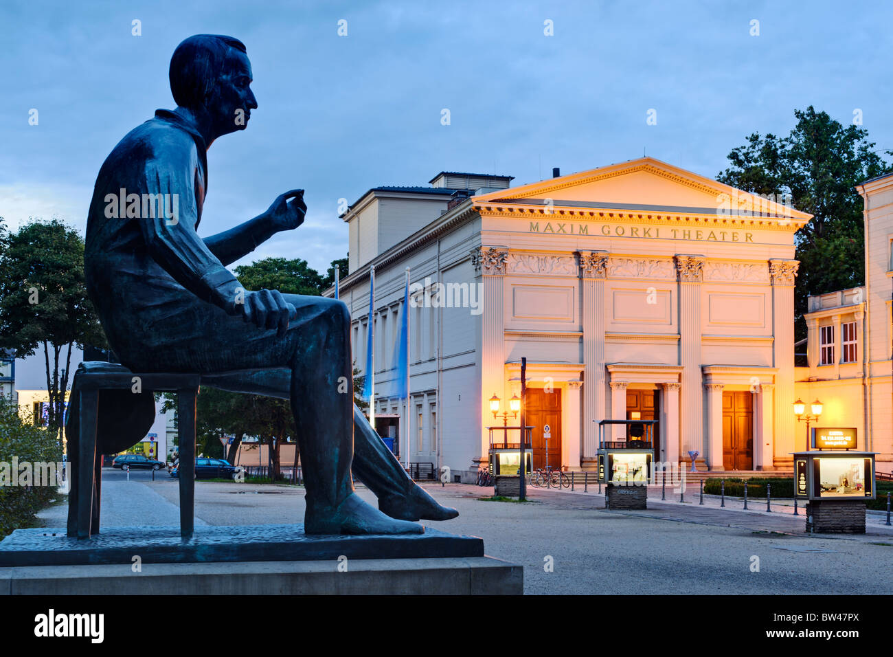 Heinrich Heine monument in front of the Maxim Gorki Theater, Berlin, Germany, Europe Stock Photo