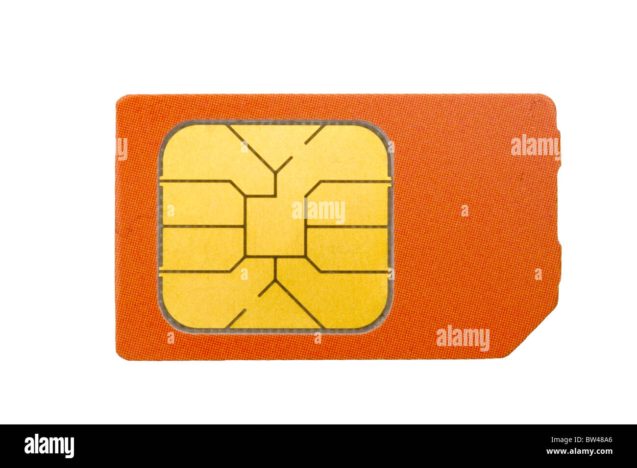 Sim card for mobile phone isolated on white background Stock Photo