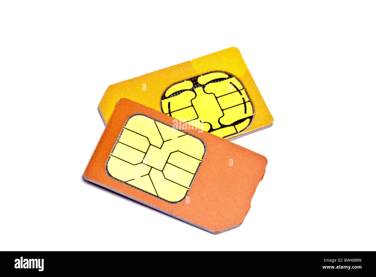 Sim cards for mobile phone isolated on white background Stock Photo Alamy
