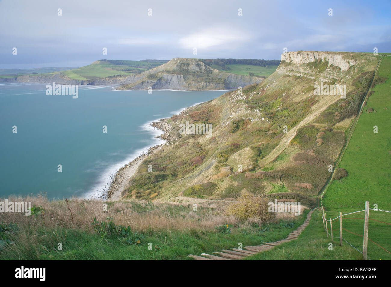View from St Aldhelm's head west past Chapman's Pool Stock Photo