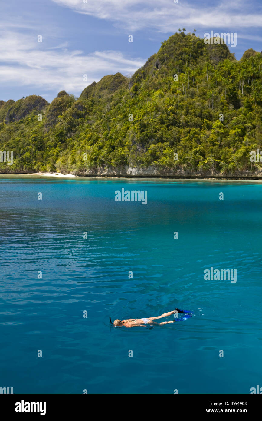 Snorkeler and tropical island hi-res stock photography and images - Alamy