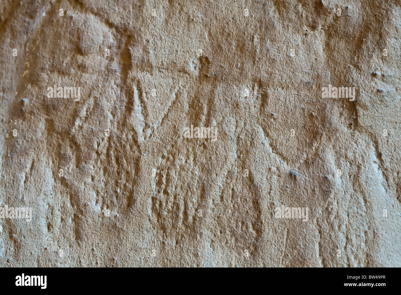 Petroglyph of group of female dancing figures holding hands in Wadi  el-Atwani in the Eastern Desert, Egypt Stock Photo