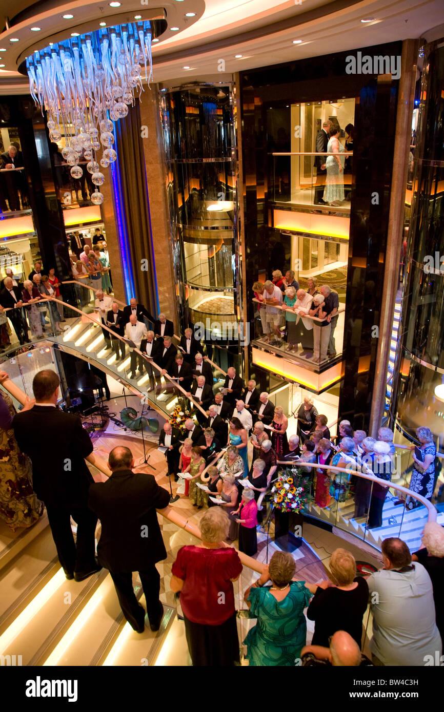 Azura Cruise ship atrium staircase stair well Stock Photo