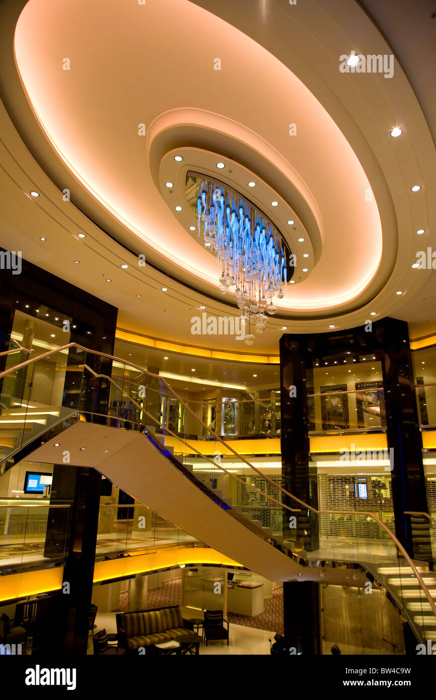 Azura Cruise ship atrium staircase stair well Stock Photo