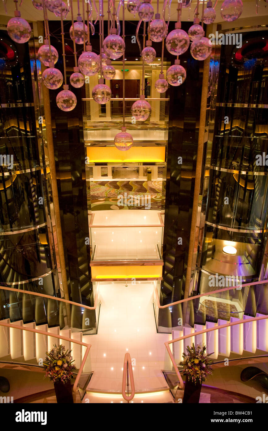 Azura Cruise ship atrium staircase stair well Stock Photo