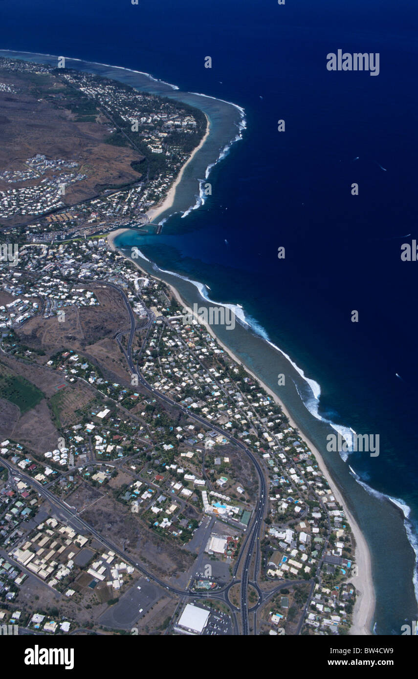 Aerial View Of Saint Gilles Les Bains And Pointe Des Aigrettes Reunion