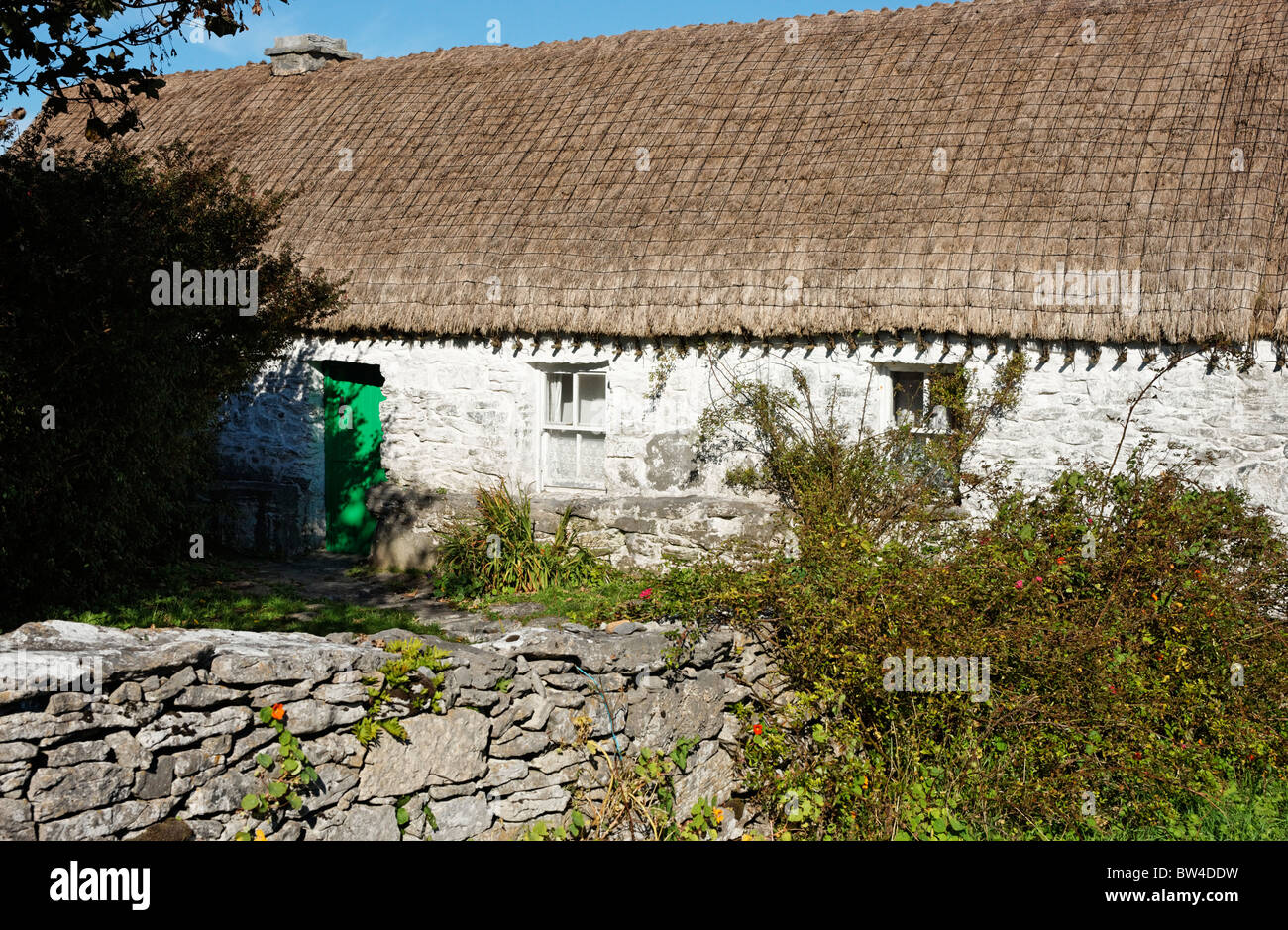Teach Synge, John Millington Synge's Cottage in Carrownlisheen, Inis Meain, Aran Islands, County Galway, Connaught, Ireland. Stock Photo