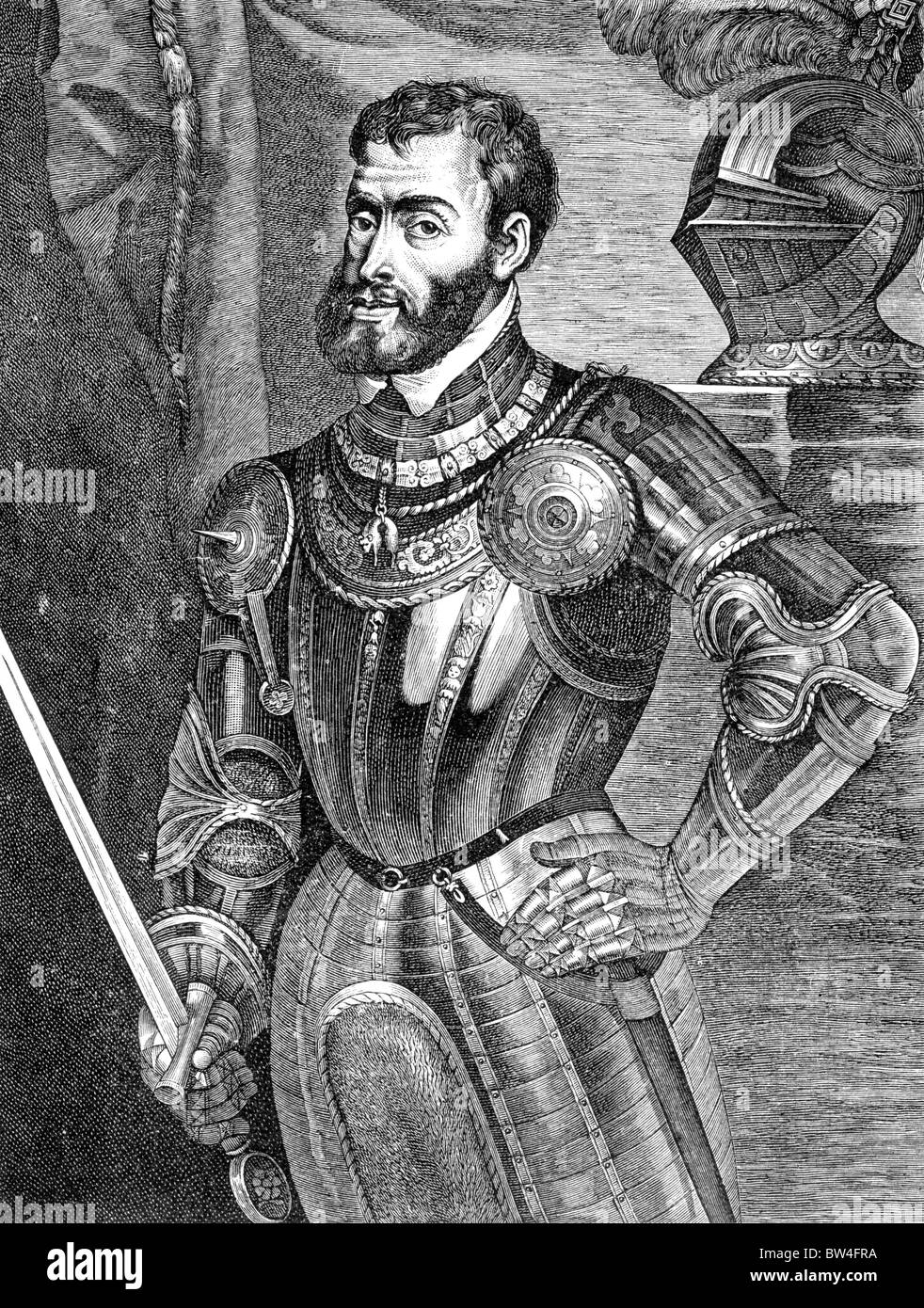 Charles V, Holy Roman Emperor, 1500 to 1558; Black and White
