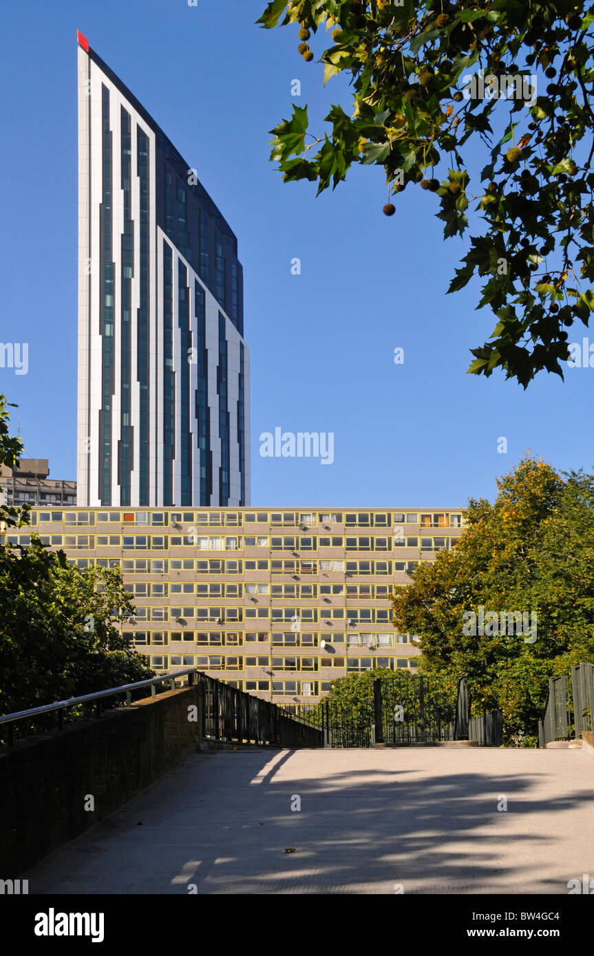 Elephant and Castle Heygate Estate with the new Strata Tower rising