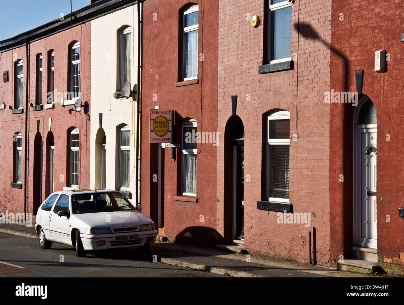 Terraced housing, Droylsden, east Manchester,  England, UK Stock Photo